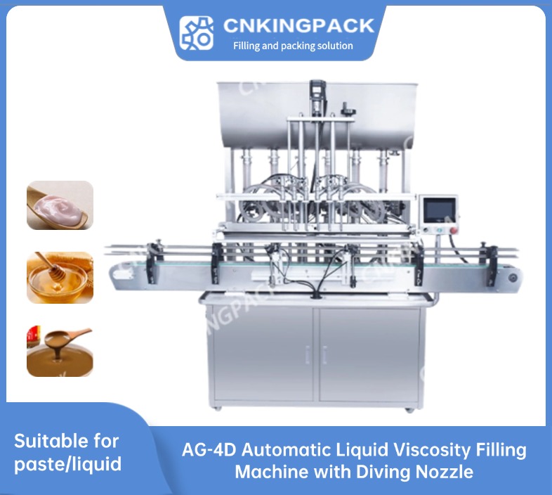 AG-4D Automatic Liquid Viscosity Filling Machine with diving nozzle