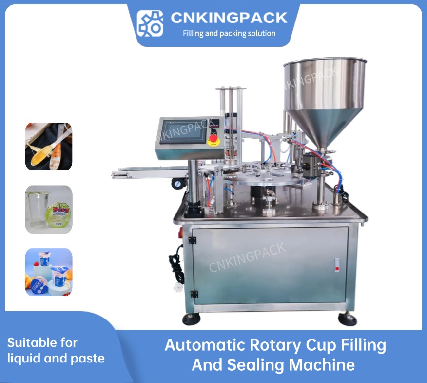 Automatic rotary cup filling and sealing machine