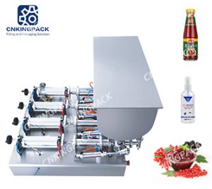 Полуавтоматическая машина для розлива вязкости жидкости с 4 соплами