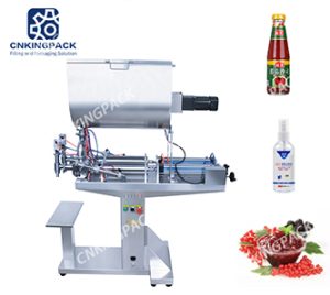 Машина для розлива вязкой пасты напольного типа со смесителем