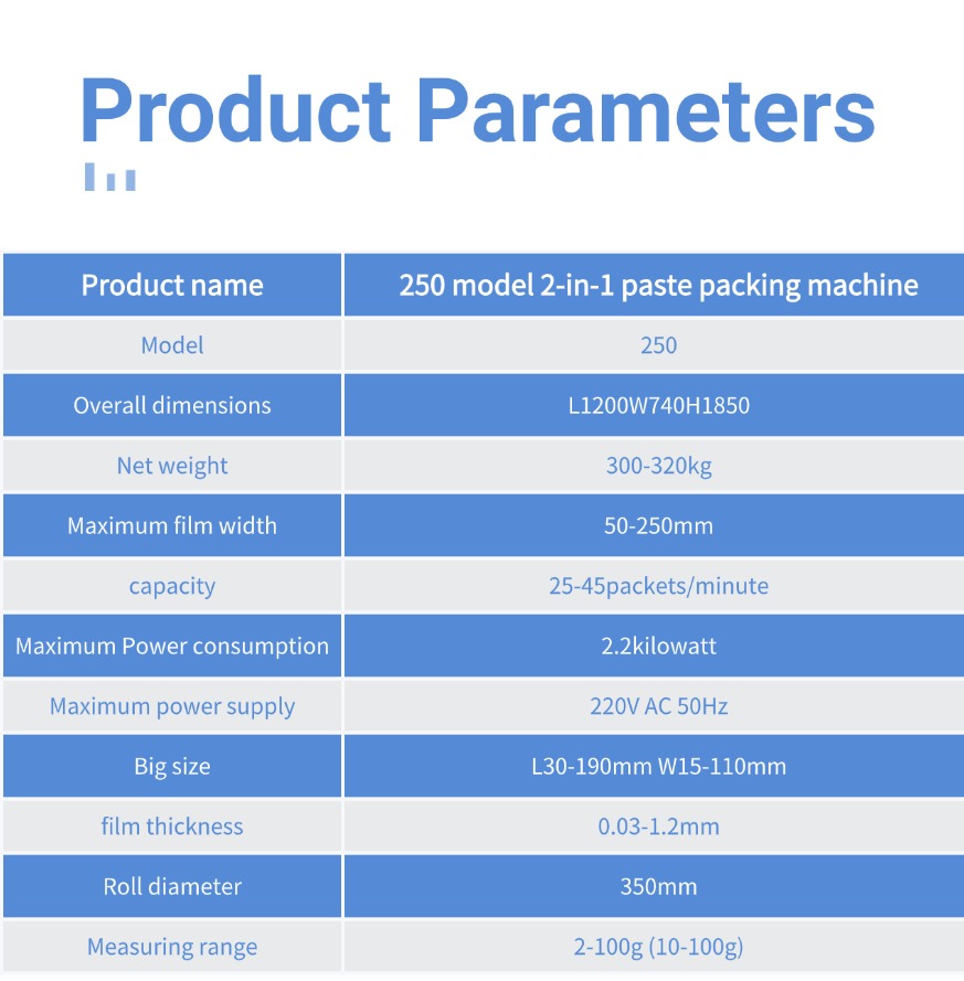 250型二合一膏体包装机